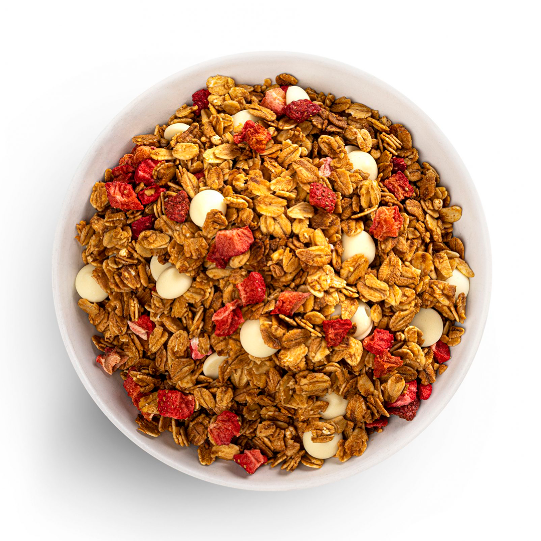 Granola Fresa y Chocolate Blanco<br> Sin Gluten · 275g